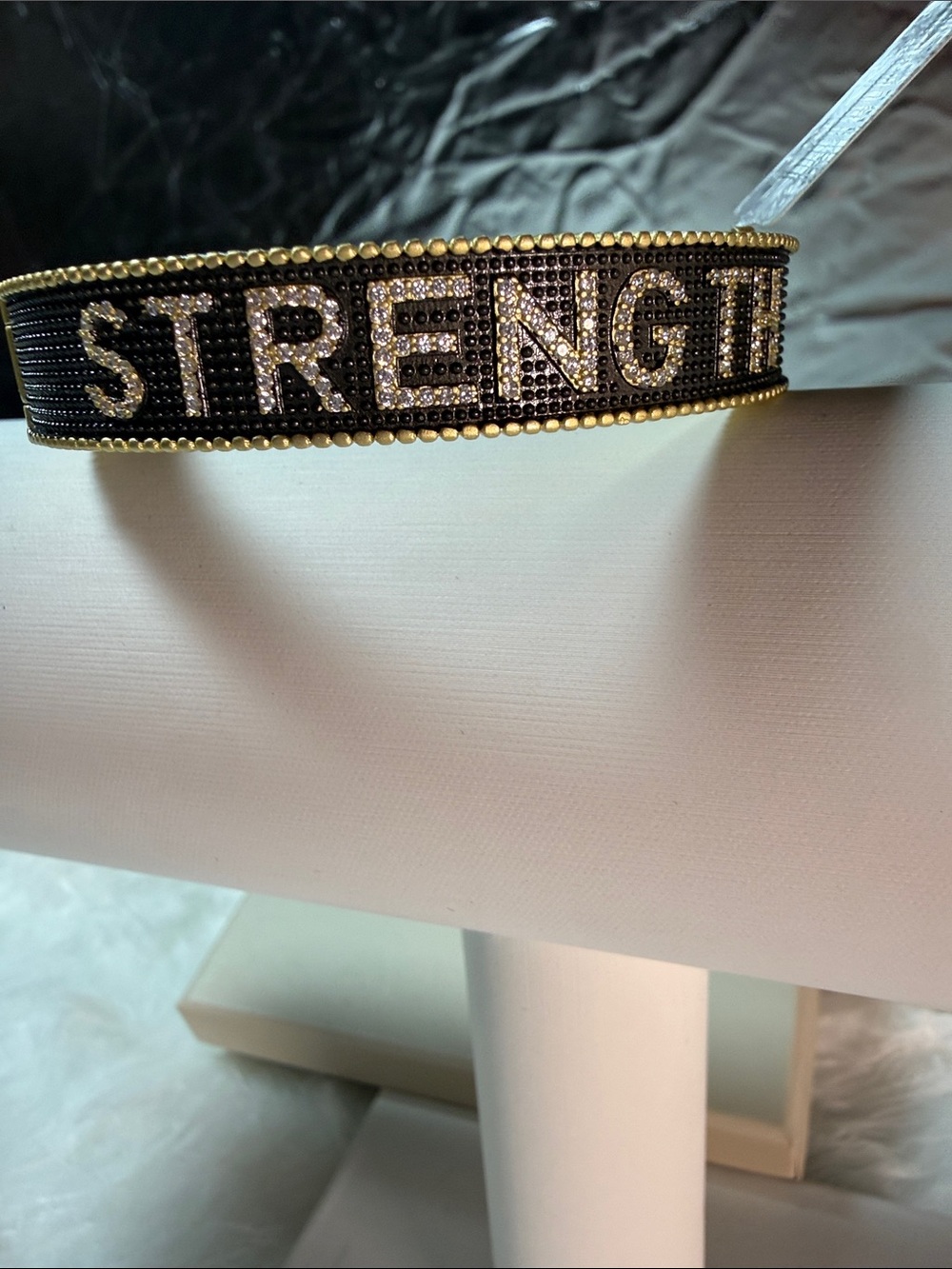 STRENGTH Woven Bracelet in Black & Gold by FREIDA ROTHMAN - Picture 4 of 5